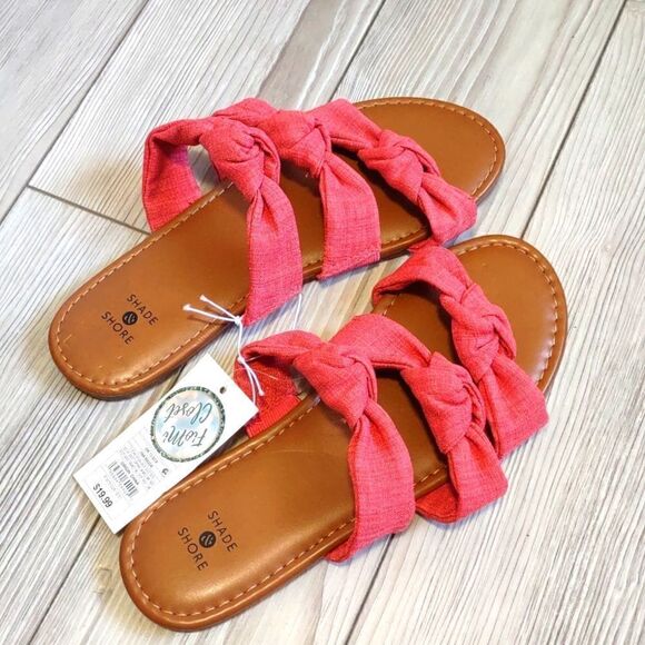 (9-1090) Shade & Shore Pink Maddie Sandals Size 8 - Picture 8 of 10